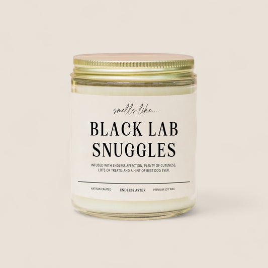 Black Lab Snuggles Candle