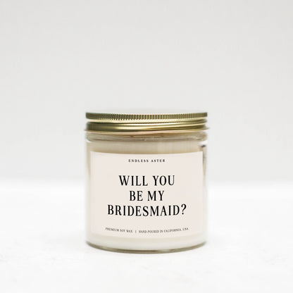 Will You Be My Bridesmaid Candle