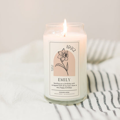 March Birth Flower Candle (Birth Year Edition)