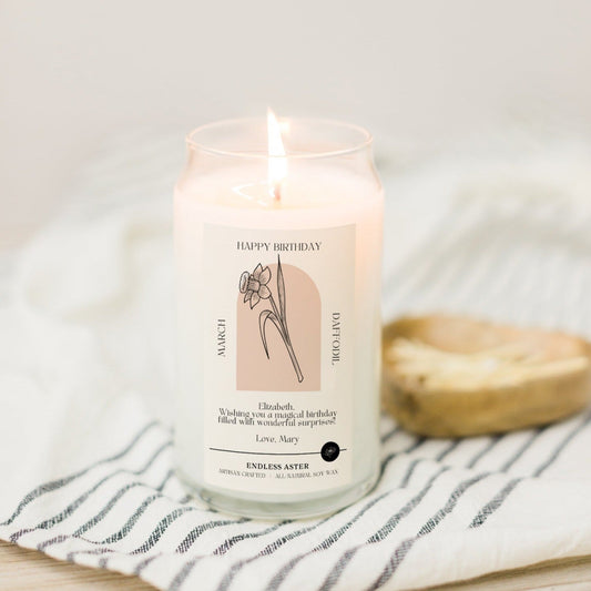 March Birth Flower Candle