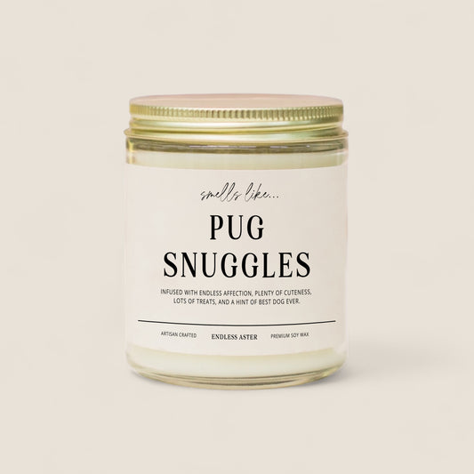 Pug Snuggles Candle