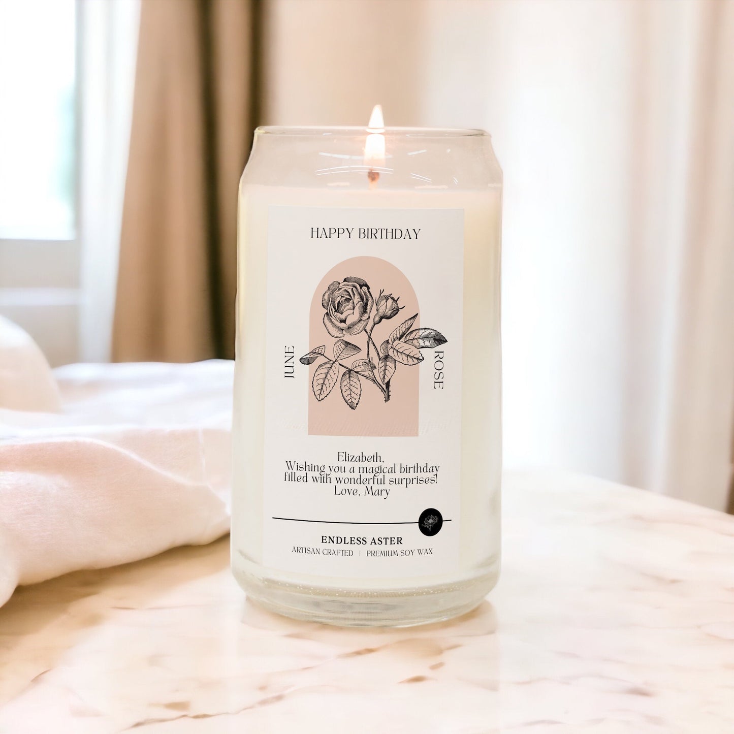 June Birth Flower Candle