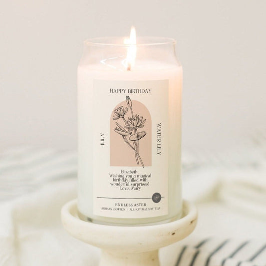 July Birth Flower Candle