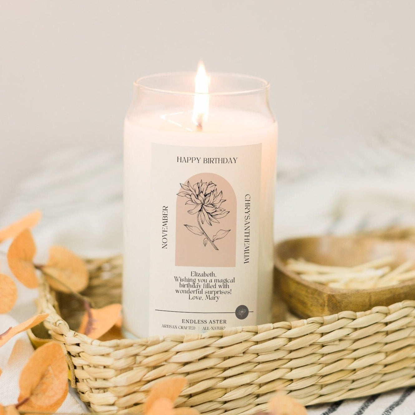 November Birth Flower Candle