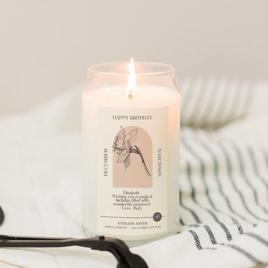 December Birth Flower Candle