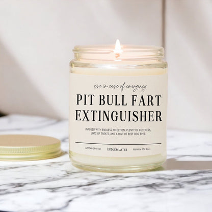 PIT BULL Fart Extinguisher Funny Candle Gift Box for Dog Owner, New Pet Parent Gift, Pit Bull Dog Mom and Dad Birthday Gift for Dog Lover