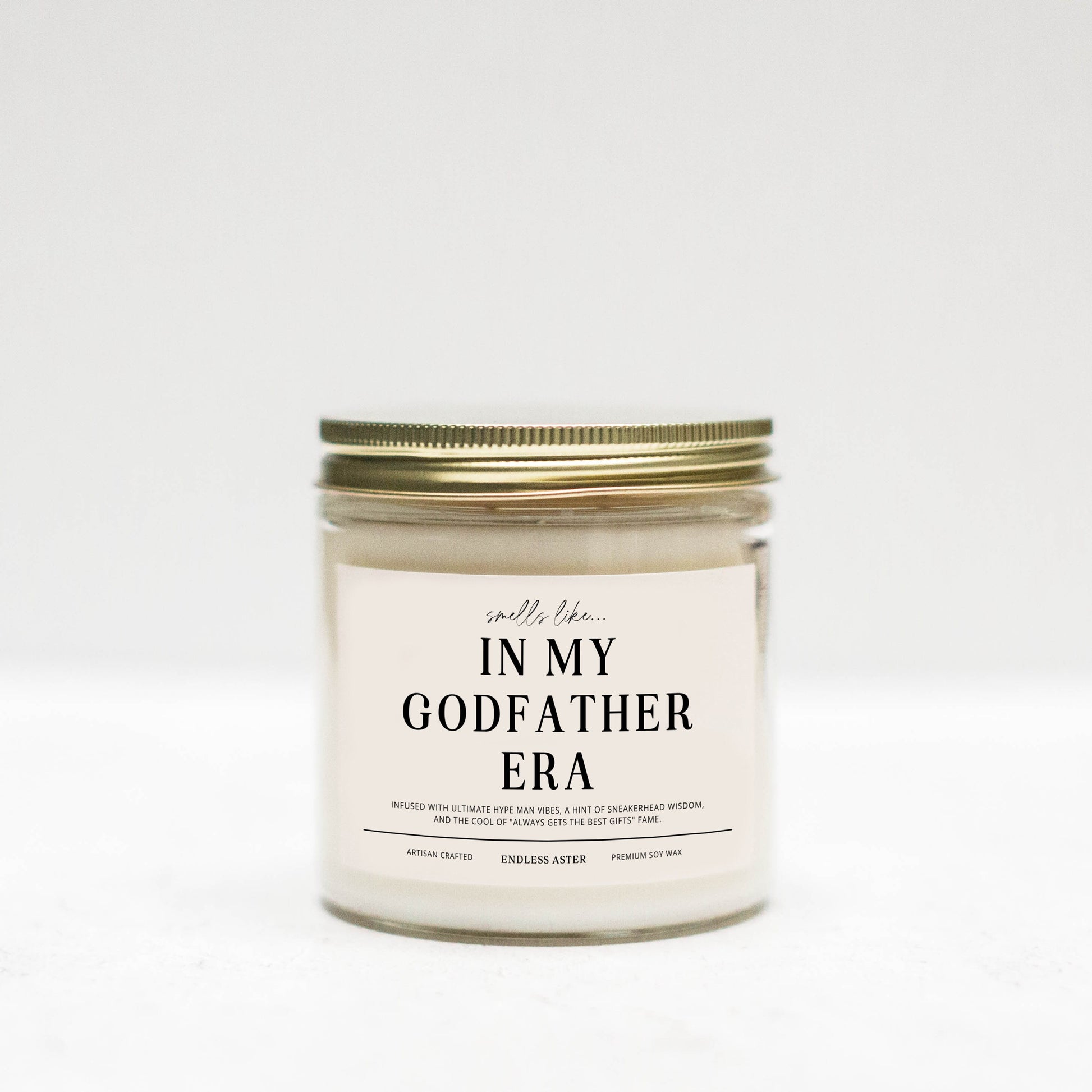 a white jar with a label that says in my godfather era