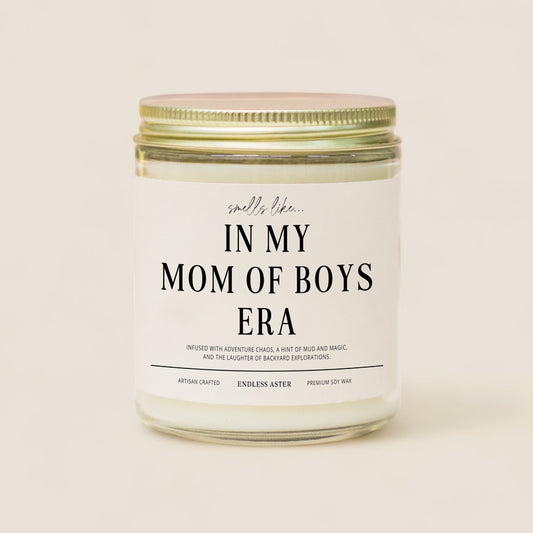 Boy Mom Gift "In My Mom of Boys Era" Candle Spa Gift Box for Mother's Day, New Mama Pregnancy Baby Shower Gift, Mom Birthday Gift Box