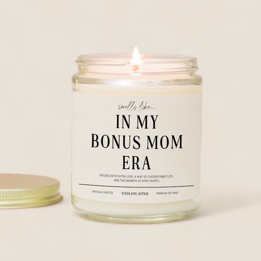 Bonus Mom Gift "In My Bonus Mom Era" Candle Gift Box for Step Mom from Daughter or Son, Mother's Day Spa Gift Idea, Birthday Gift for Her