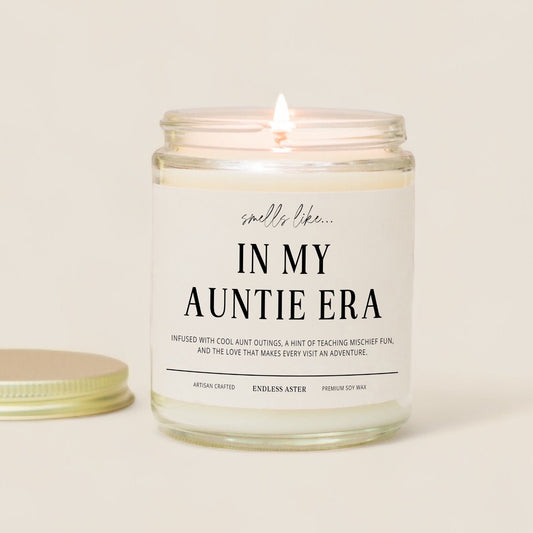 Auntie Gift "In My Auntie Era" Candle Gift Box for New Aunt From Niece or Nephew, Baby Announcement Idea, Mothers Day Gift for Sister