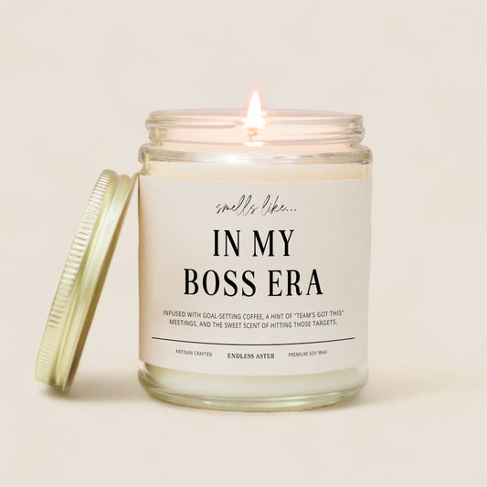 Boss Gift "In My Boss Era" Funny Candle Gift Box for Boss Day, Office Gift for Coworker, New Business Owner Entrepreneur Gift for Girl Boss