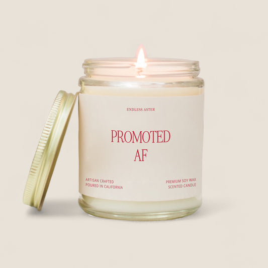 Job Promotion Gift "Promote AF" Candle Spa Gift Box, Congrats Gift, Workplace Achievement Gift for Team Member Boss and Coworkers