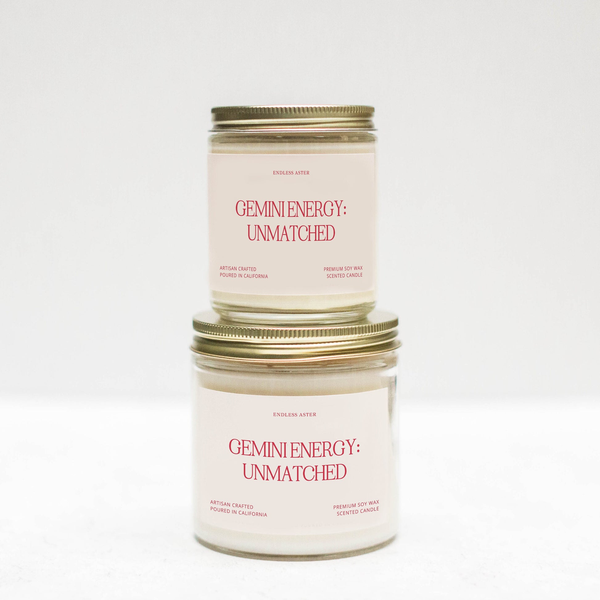 two jars of germiine energy - unmatched candles