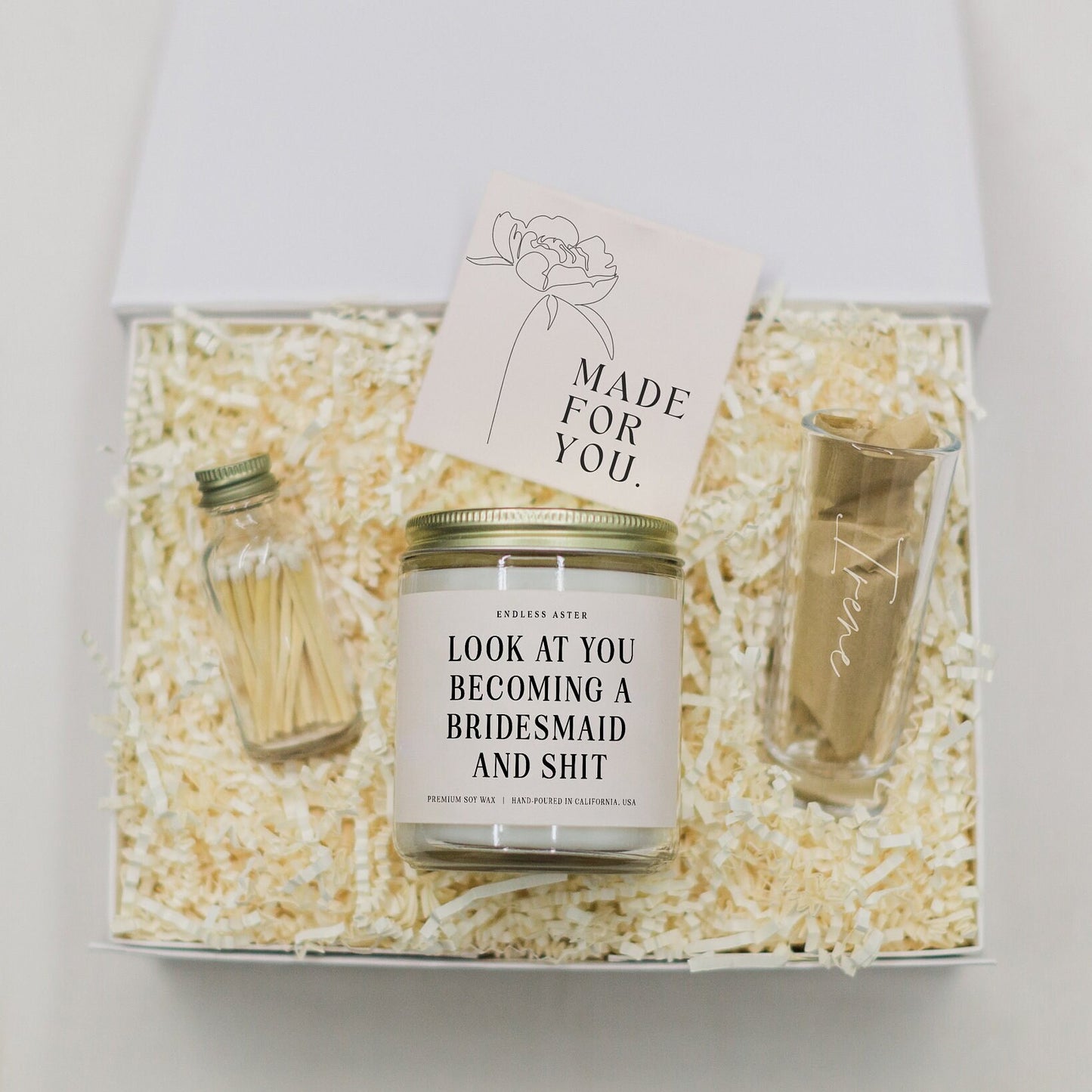 Look At You Becoming A Bridesmaid And Shit Candle & Shot Glass Gift Box