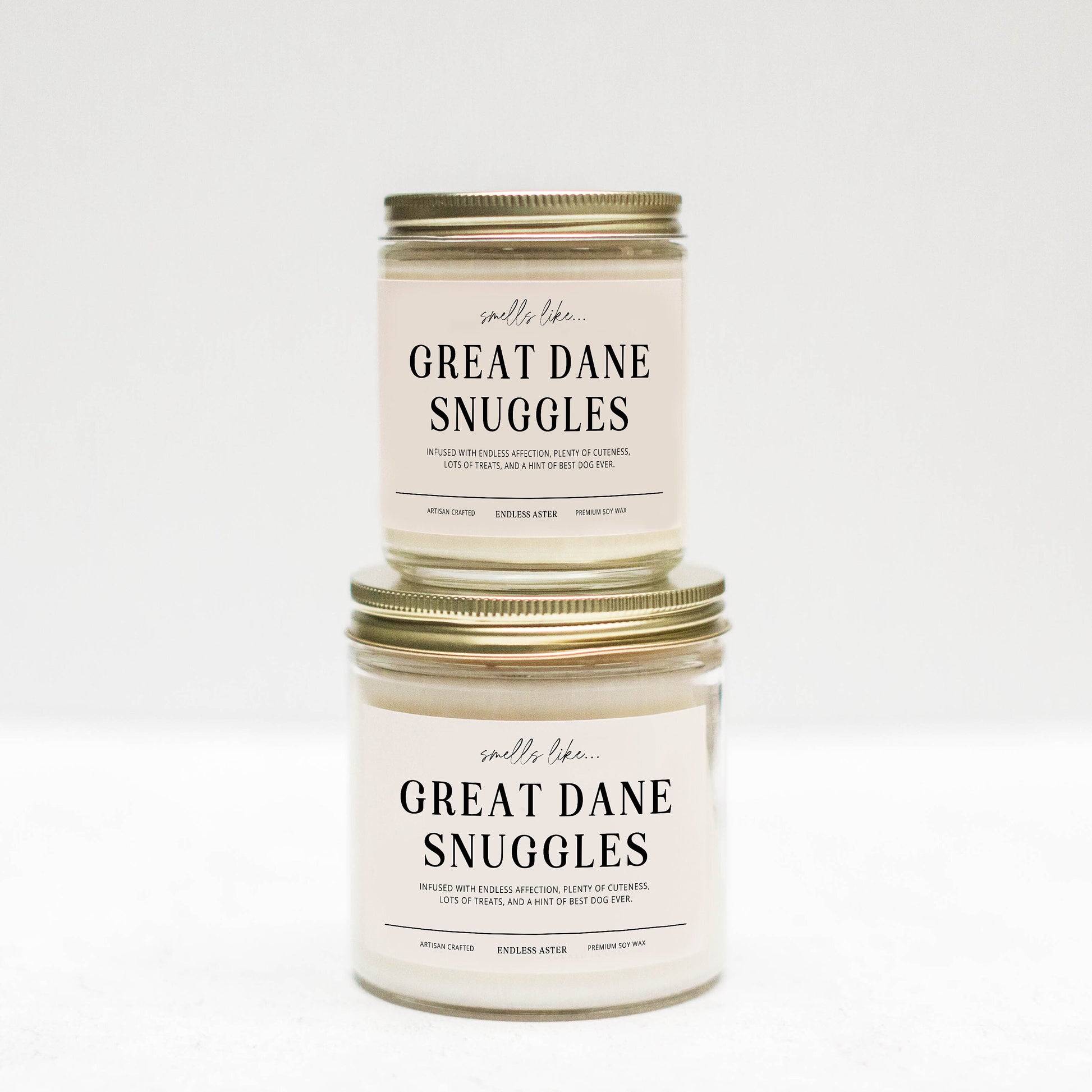 Smells Like GREAT DANE Snuggles Funny Candle Gift Box for Dog Owner, New Pet Parent Gift, Dog Mom or Dad Birthday Gift for Dog Lover