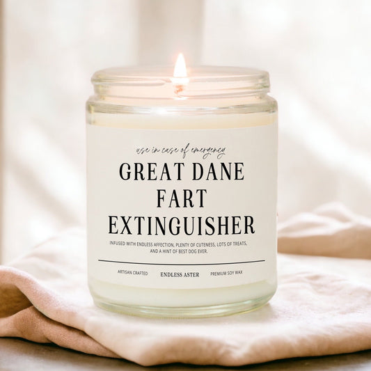 GREAT DANE Fart Extinguisher Funny Candle Gift Box for Dog Owner, New Pet Parent Gift, Dog Mom and Dad Birthday Gift for Dog Lover