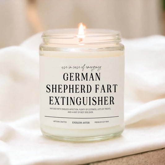 GERMAN SHEPHERD Fart Extinguisher Funny Candle Gift Box for Dog Owner, New Pet Parent Gift, Dog Mom and Dad Birthday Gift for Dog Lover