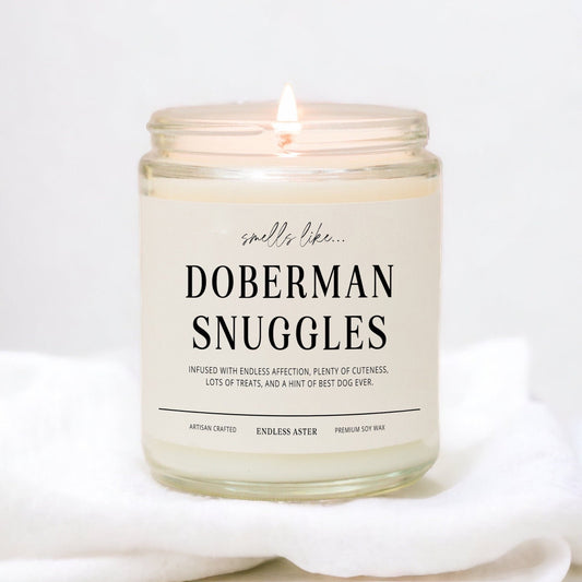 Doberman Snuggles Candle