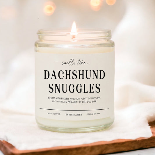 Dachshund Snuggles Candle