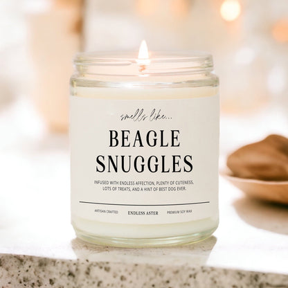 Beagle Snuggles Candle