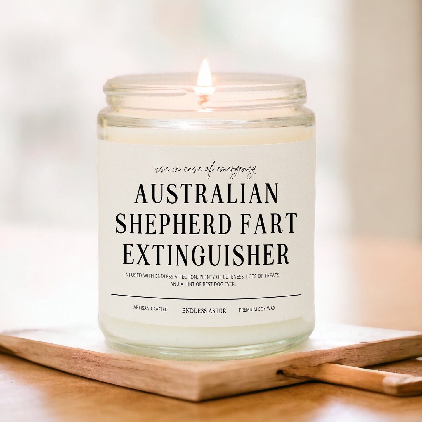 AUSTRALIAN SHEPHERD Fart Extinguisher Funny Candle Gift Box for Dog Owner, New Pet Parent Gift, Dog Mom or Dad Birthday Gift for Dog Lover