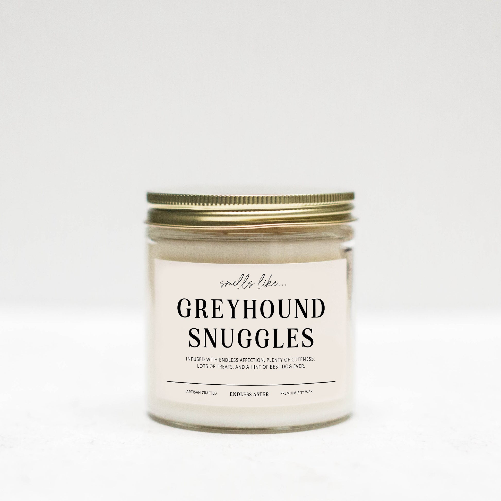 Smells Like GREYHOUND Snuggles Funny Candle Gift Box for Dog Owner, New Pet Parent Gift, Dog Mom or Dad Birthday Gift for Dog Lover