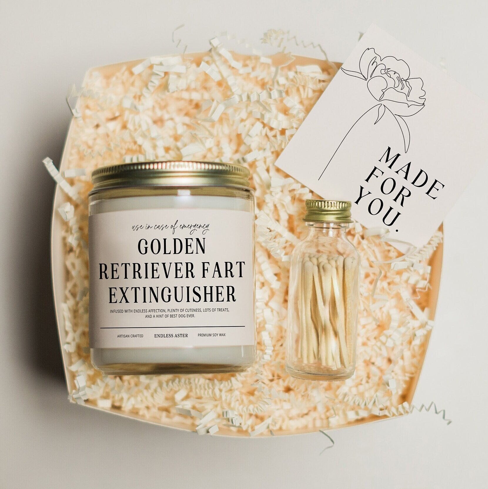 GOLDEN RETRIEVER Fart Extinguisher Funny Candle Gift Box for Dog Owner, New Pet Parent Gift, Dog Mom and Dad Birthday Gift for Dog Lover