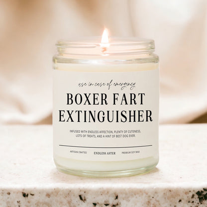 BOXER Fart Extinguisher Funny Candle Gift Box for Dog Owner, New Pet Parent Gift, Boxer Dog Mom and Dad Birthday Gift for Dog Lover