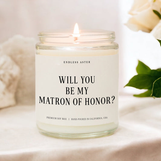 Will You Be My Matron Of Honor Candle