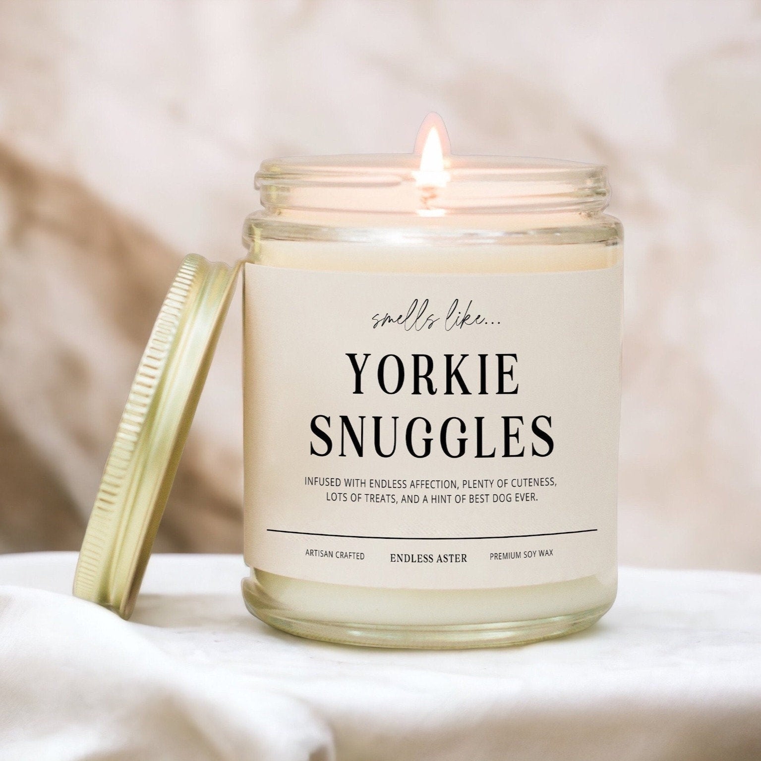 Yorkie Snuggles Candle