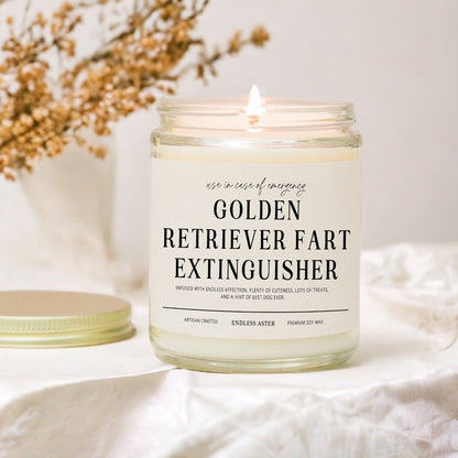 GOLDEN RETRIEVER Fart Extinguisher Funny Candle Gift Box for Dog Owner, New Pet Parent Gift, Dog Mom and Dad Birthday Gift for Dog Lover