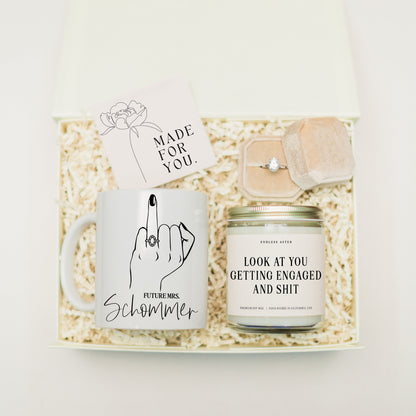 Look At You Getting Engaged And Shit Candle & Future Mrs Mug Gift Box