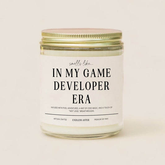 In My GAME DEVELOPER Era Candle Gift Box, Unique Gift Idea for Gamers and Developers, Funny Profession Candle, Tech Gift for Game Programmer