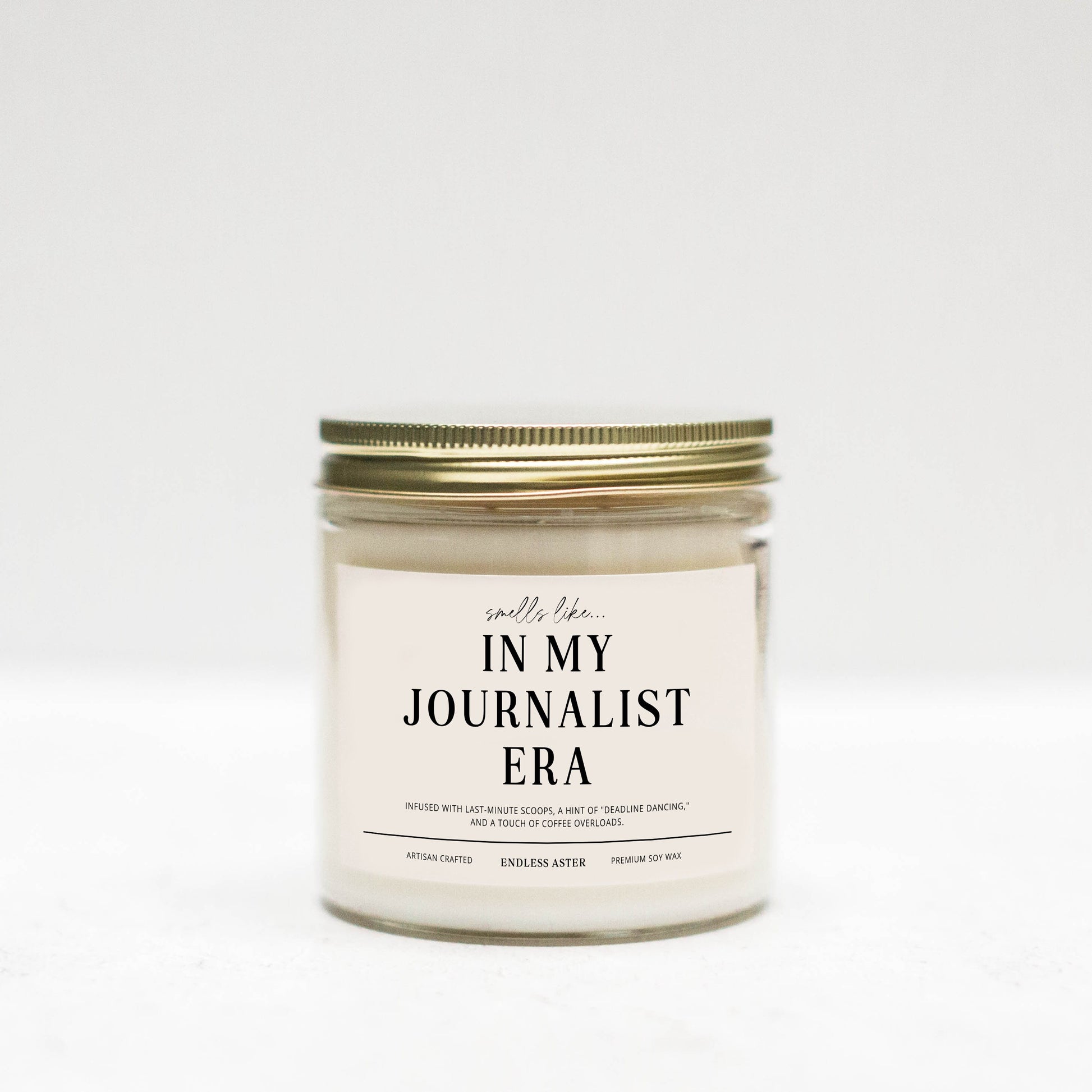 a jar with a label that says in my journalist era