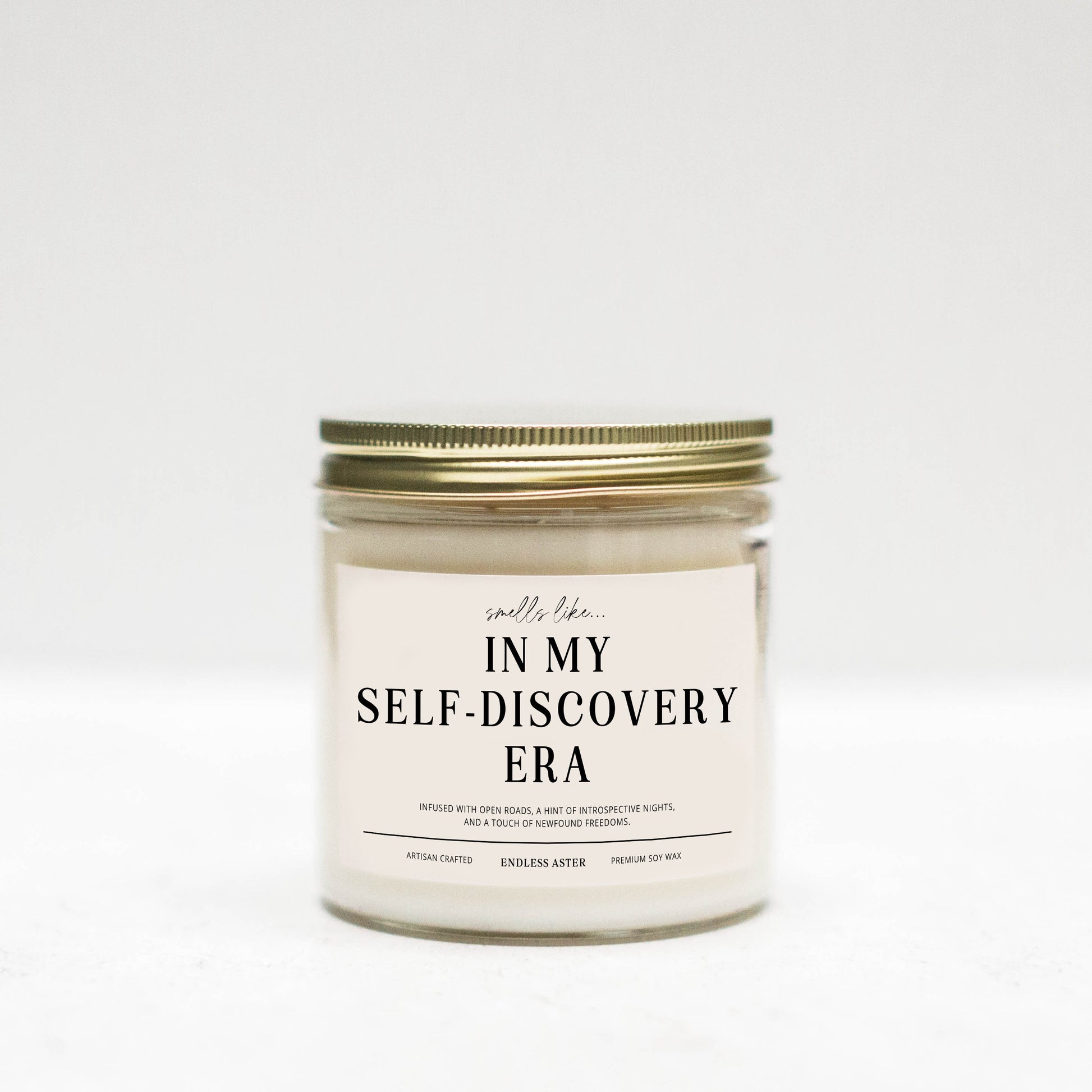 a jar with a label that says in my self - discovery era