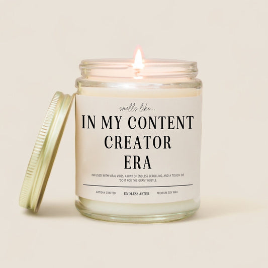 In My CONTENT CREATOR Era Candle Gift Box, Funny Gift for Digital Creators and Vloggers, Creative Social Media Influencer Decor