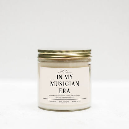 a jar with a label that says in my musician era